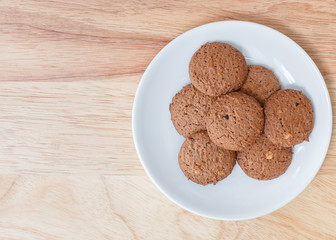 cookie in dish on a wooden background