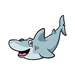 Friendly Cartoon Shark Vector Illustration