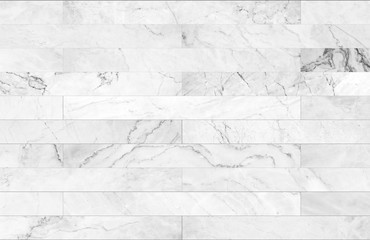 White marble bricks wall background for Interiors design. High resolution