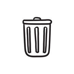 Trash can sketch icon.
