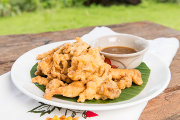 Homemade Deep Fried Mushrooms with Dipping Sauce