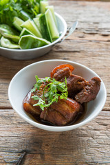 pork stewed in the gravy, thai food
