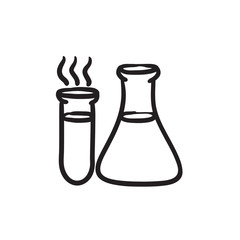 Laboratory equipment sketch icon.