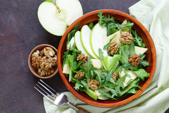 Waldorf salad with apple, cheese and walnuts