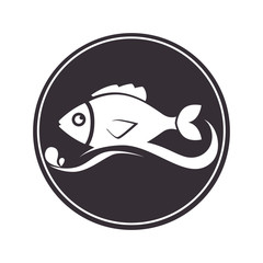 sea fish emblem icon vector illustration design