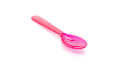 red plastic spoon