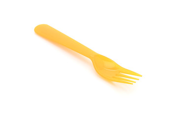 yellow plastic fork
