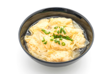 Wanton soup on white