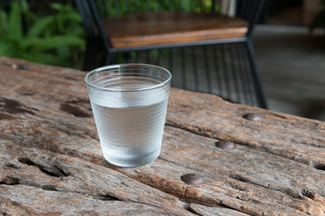 glass of water on a table