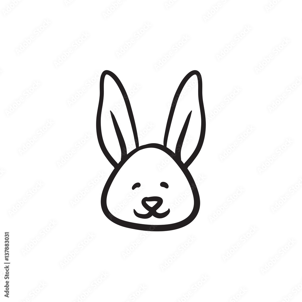 Canvas Prints easter bunny sketch icon.