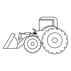 contour backhoe loader icon, vector illustration image design