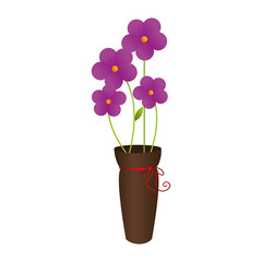 flower pot decorative icon vector illustration design