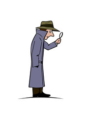 Comical figure of the spy vector illustration.