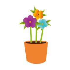 flower pot decorative icon vector illustration design