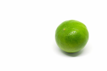 lemon, green lemon isolated on white background