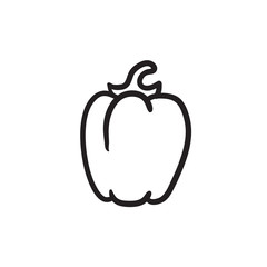 Bell pepper sketch icon.