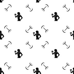 seamless pattern with fitness icons