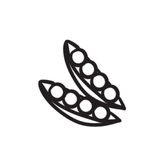 Peapod sketch icon.