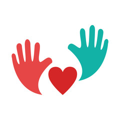 hand human silhouette colors community icon vector illustration design