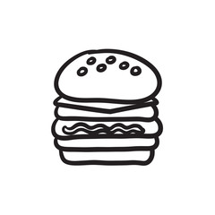 Double burger sketch icon.