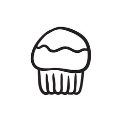 Cupcake sketch icon.