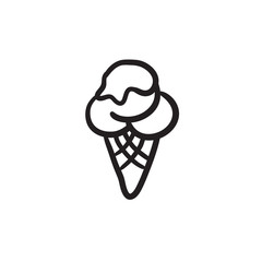 Ice cream sketch icon.