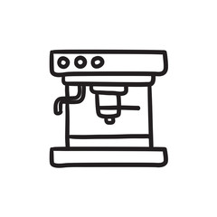 Coffee maker sketch icon.