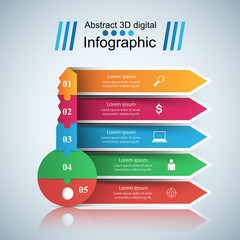 Key infographic. Five colored items.