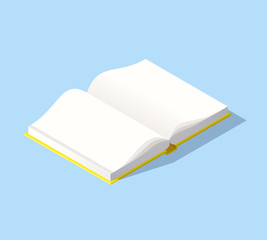 Isometric book icon in flat design style.