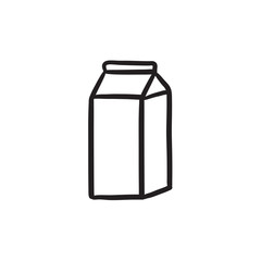 Packaged dairy product sketch icon.
