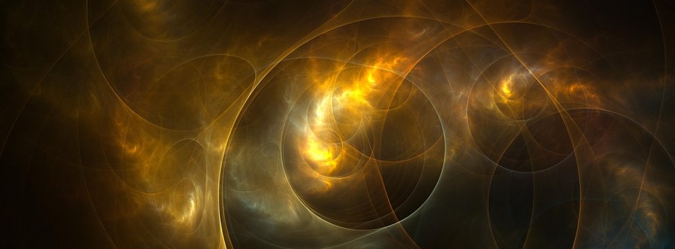 3D Rendering Abstract Fractal Light Background