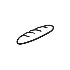 Baguette sketch icon.