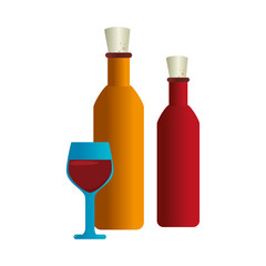 wine cup an bottle isolated icon vector illustration design