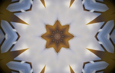 8 sided star metal structure extruded mandala