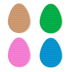easter eggs paper style, vector illustration