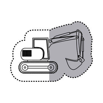 figure backhoe loader icon, vector illustration image design