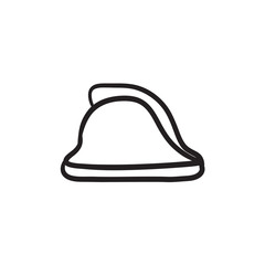 Firefighter helmet sketch icon.