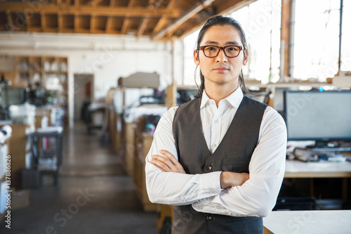 Headshot Of Handsome Asian Man Professional Possibly Accountant