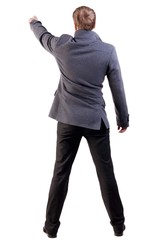 Back view of pointing business man