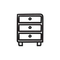 Chest of drawers sketch icon.