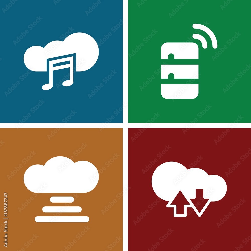 Aufkleber set of 4 computing filled icons