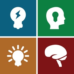 Set of 4 brainstorm filled icons