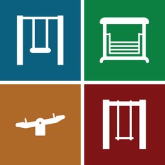 Set of 4 swing filled icons