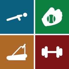 Set of 4 athletic filled icons