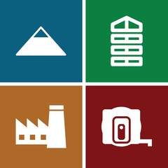 Set of 4 Architecture filled icons