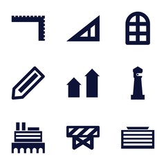 Set of 9 Architecture filled icons