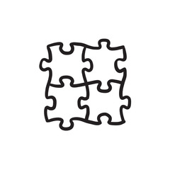 Puzzle sketch icon.