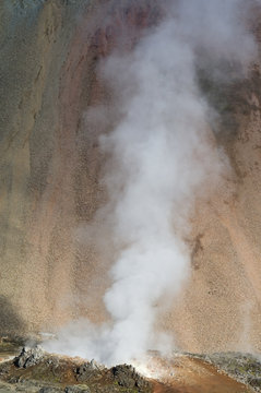 Steam vent, Rhyolite / Rhiolite mountains, Landmannalaugar, Iceland, June 2008