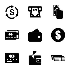 Set of 9 payment filled icons