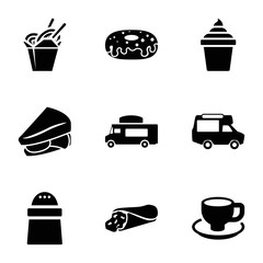 Set of 9 Fastfood filled icons